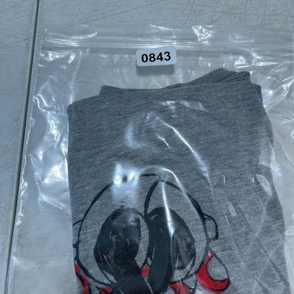 Disney Minnie Mouse Graphic Tee Shirt Gray Red Polka Dot Bow Sketch Art M Womens - Picture 7 of 8